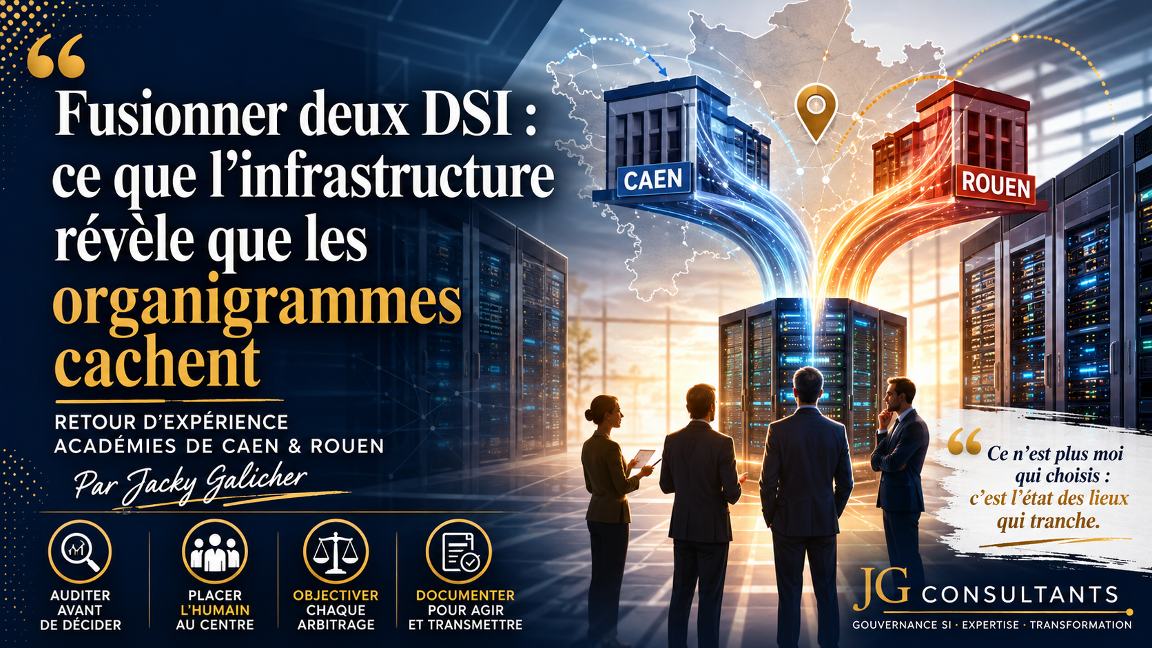 Fusionner deux DSI : ce que l'infrastructure révèle que les organigrammes cachent — Jacky Galicher
