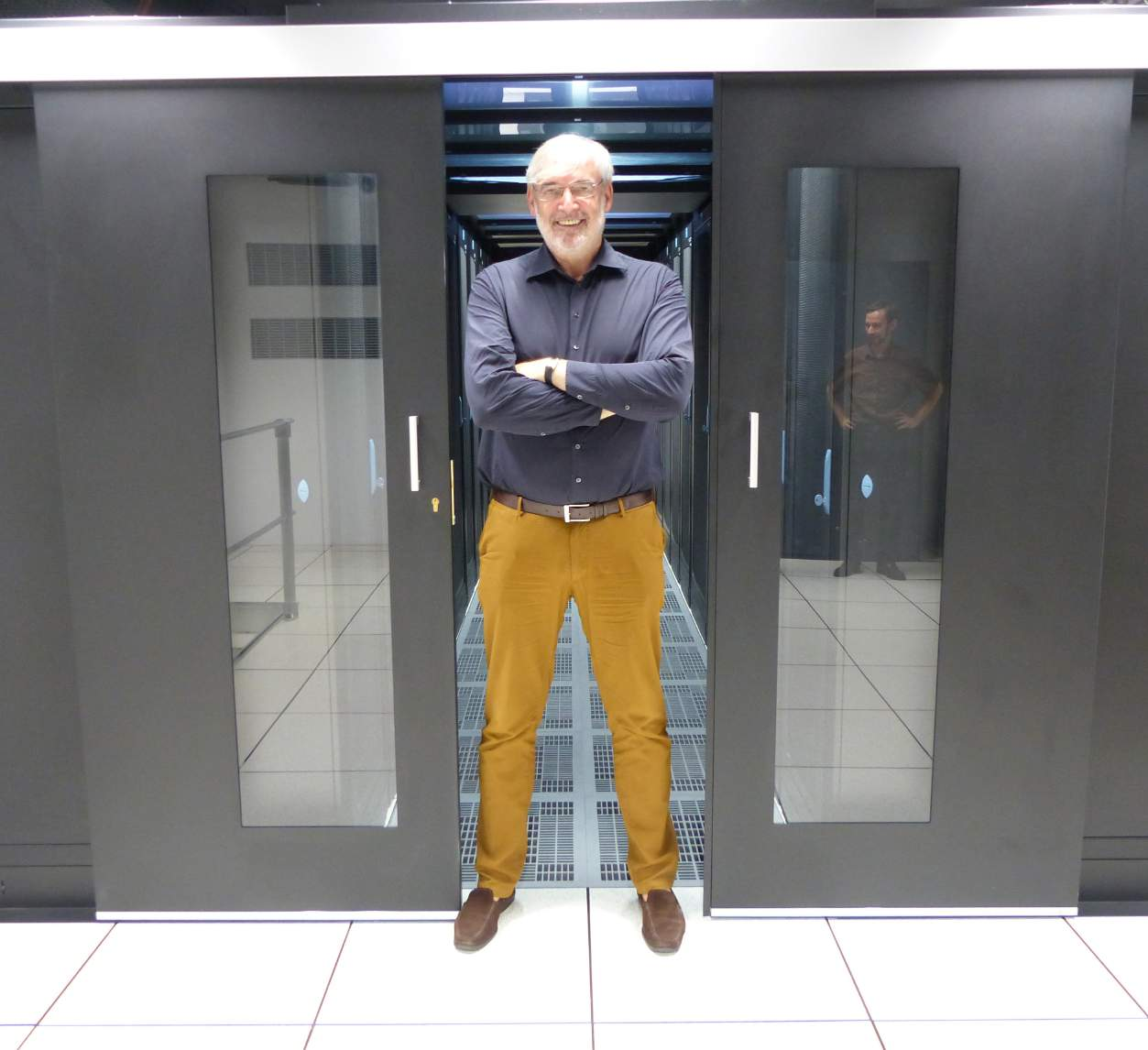 Jacky Galicher, DSI de l'Académie de Versailles, dans le datacenter en 2018