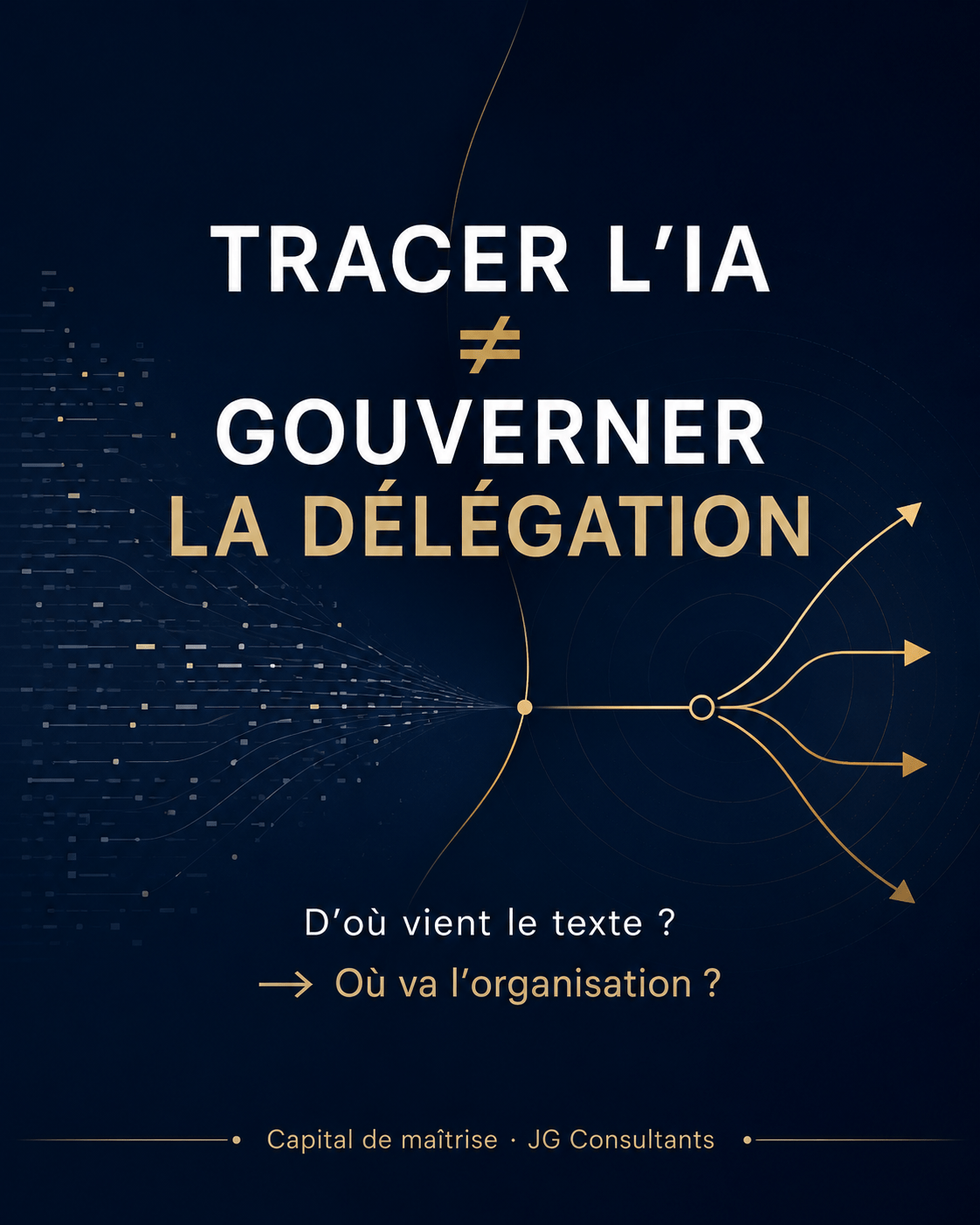 Journal du Net - Tracer l'IA ne suffit pas, gouverner la délégation - capital de maîtrise, JG Consultants